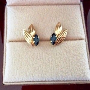 14k Gold Saphire Earrings